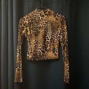 Leopard Print Long Sleeve Top
